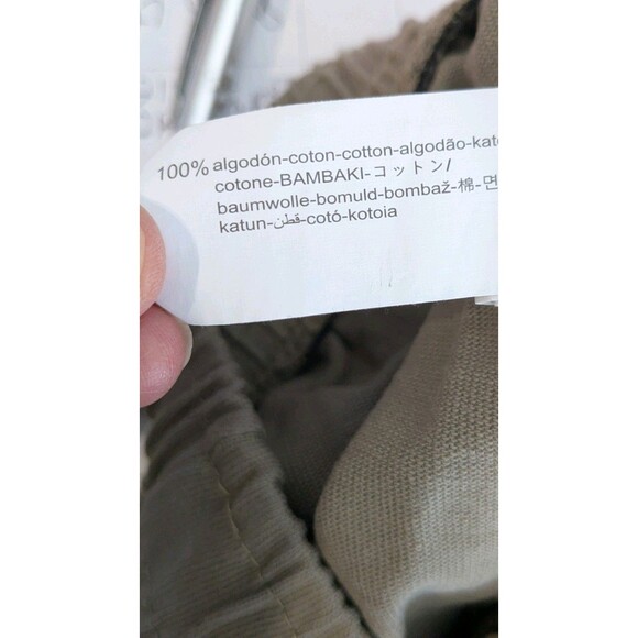 Zara Women's High-Waisted Beige Cotton Wide Leg Elastic Waist Pant S - Picture 6 of 7